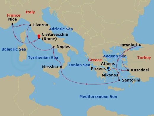 Italy, France & Greece